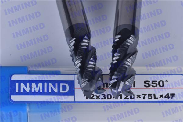 Standard Length Type Rough End Mill , AlTiN Coated 4 Flute End Mill SGS