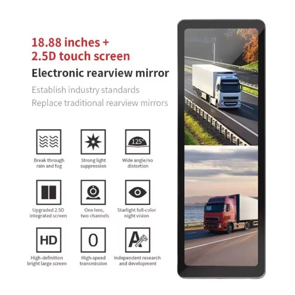 Professional First-Generation Smart HD Car Rearview Mirror with Night Vision Waterproof Split Screen Function