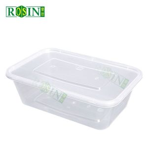 Custom 650ml Takeaway Food Container Rectangular Clear Plastic Takeaway