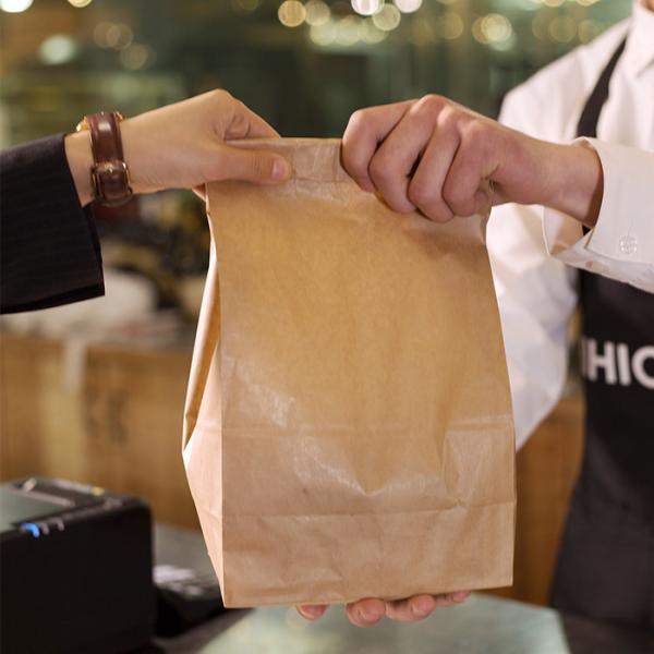 Kraft Biodegradable Disposable Tableware Candy Paper Bag Without Handle BSCI