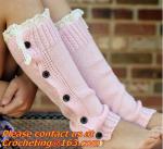 Little Girls Knitted leg warmers Crochet Lace Trim and Buttons children kids leg