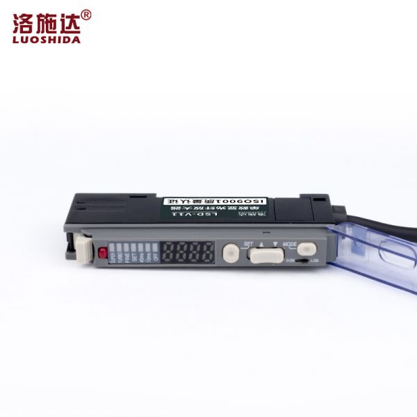 LUOSHIDA V11 V11 Fiber Optic Sensor Optical Amplifier with Single Digital Display NPN/PNP Output 0.5MS Response Time