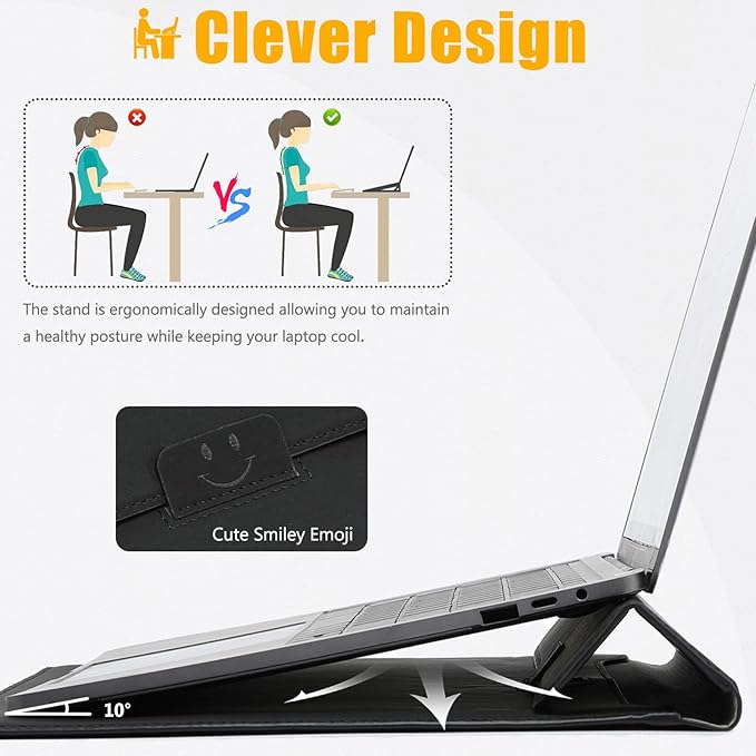 Laptop Sleeve Case with Stand Come with a Practical Pouch for Mouse Battery Power Bank Accessories Wholesale OEM/ODM/Private Label