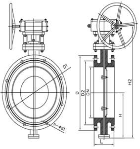 Flanged-type-three-offset-Butterfly-valve