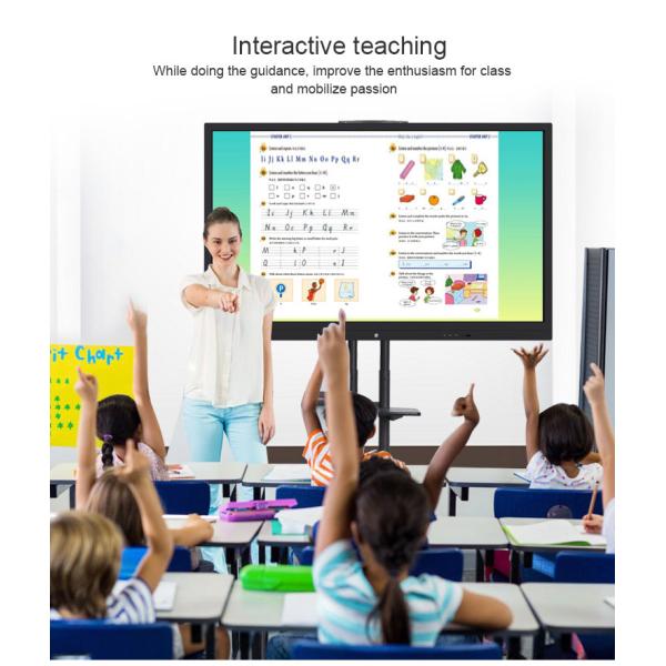 55 - 86 Inch Movable OPS Touch Screen Smart LCD Whiteboard Kiosk Android School Education Board