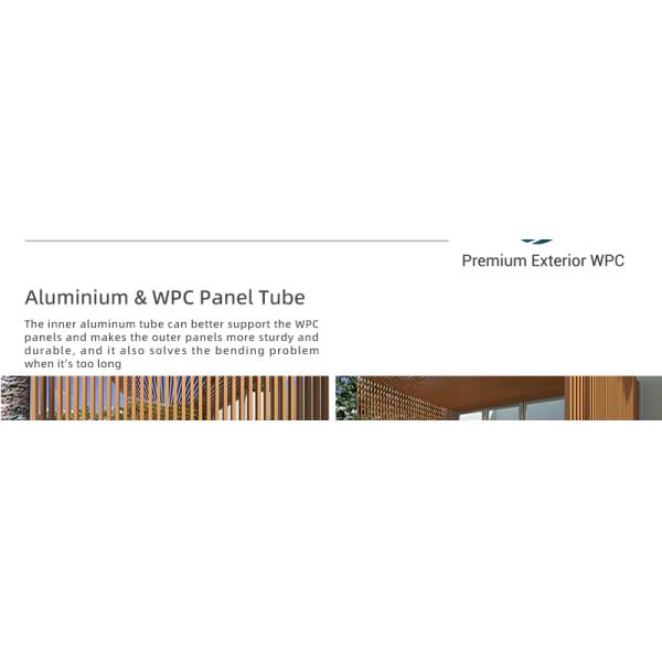 Aluminium WPC Decorative Wall Panel Tube WPC Wood Slat Panel