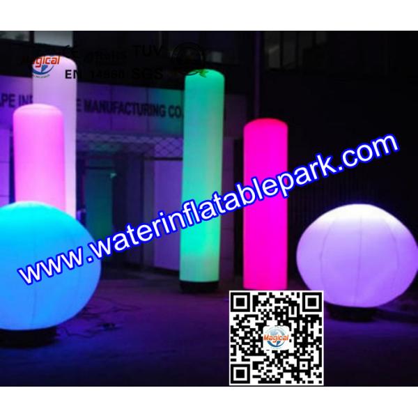 Colorful Inflatable Decoration LED Light Column Ripstop Fabric