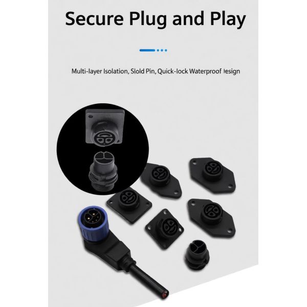 IP67 Waterproof Electric Motorcycle Charging Connector 50A EV Plug