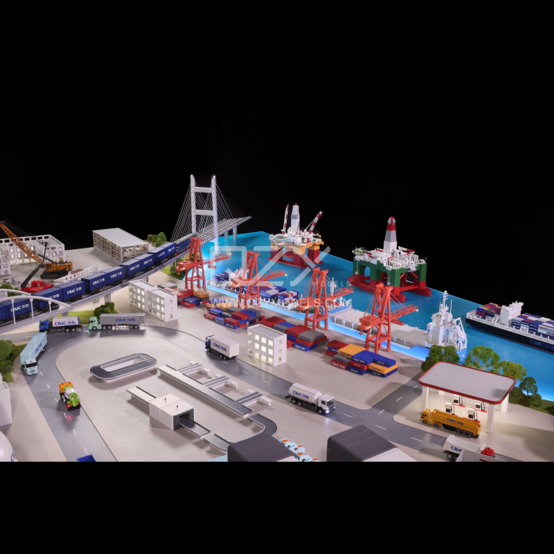 1:100 Scale Port Model with Dynamic Operation Simulation and Intelligent Lighting for Dammam Port