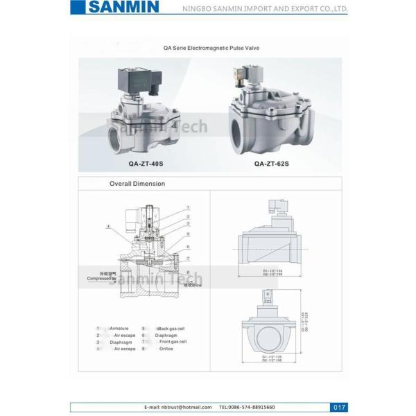 SANMIN Pneumatic Pulse Valve Dustproof Valve Clean Air 1 - 1 / 4 " ASCO Type