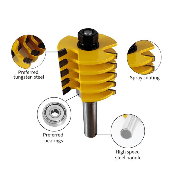 Fresas Para Madera Finger Woodworking Tool Finger Joint Milling Cutter Box Joint Multi 3 Teeth Router Bit