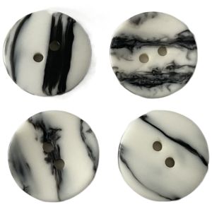 Sweater Polyester Buttons With Imitation Marble Effect Two Holes 30L Simple