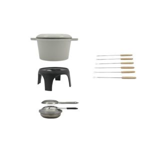 China Custom Enamel Coating Cheese Fondue Pots 1.5 Quart Non Stick on sale