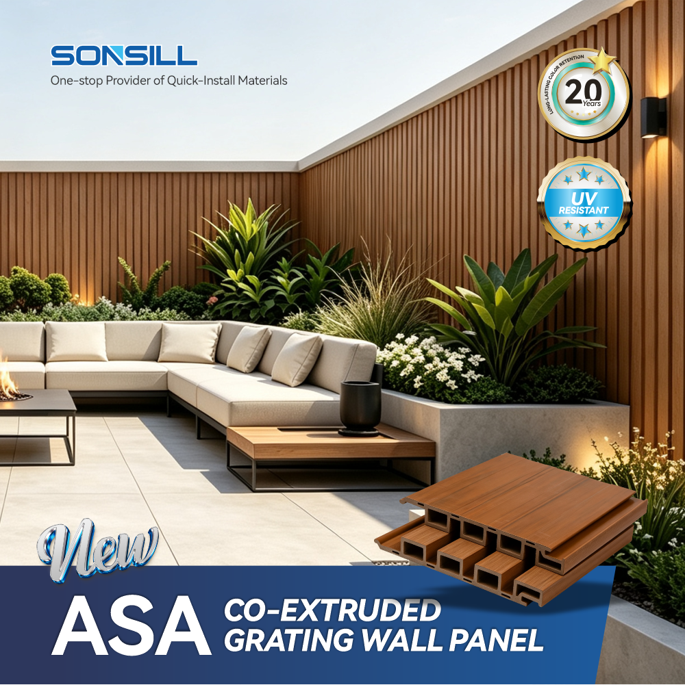 UV Resistant Weatherproof ASA/PVC Wall Cladding for Outdoor Walls