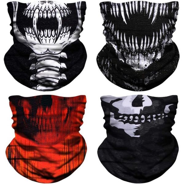 Sublimation Cotton Polyester Microfiber Skeleton Face Bandana