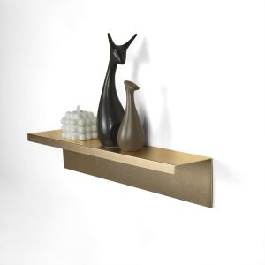 Buy cheap Modern Aluminum Structural Frame L Shape Golden Floating Shelf Wall product