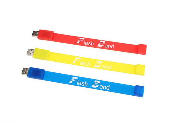 Portable Silicone Bracelet USB Flash Drive Colorful With Customized Logo