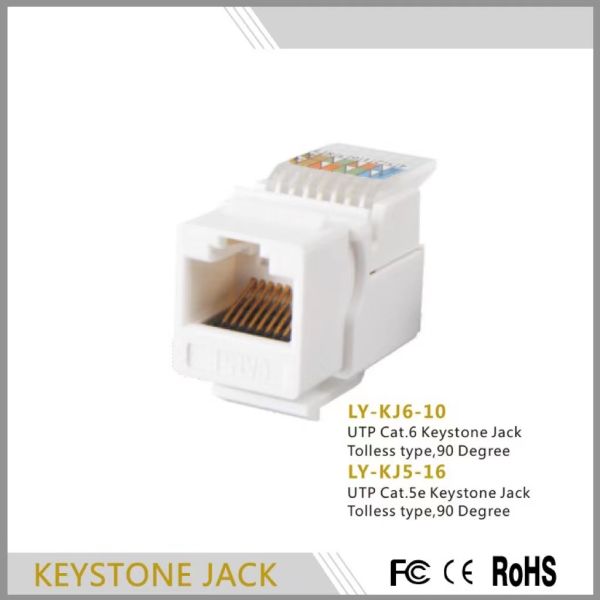 UTP Cat5e/Cat.6 Keystone Jack 110 IDC Type Networking Wall Plate by Exact Cables Tolless