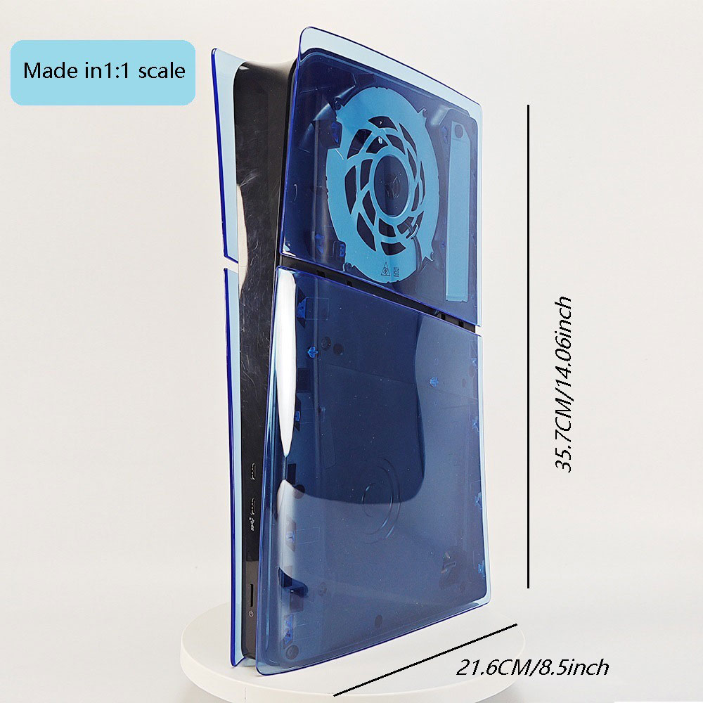 Laudtec SJK958 Pure Colour TPU Console Shell for PS5 Slim Easy Cleaning Replacement Case Clear CD-ROM Version Game Accessories