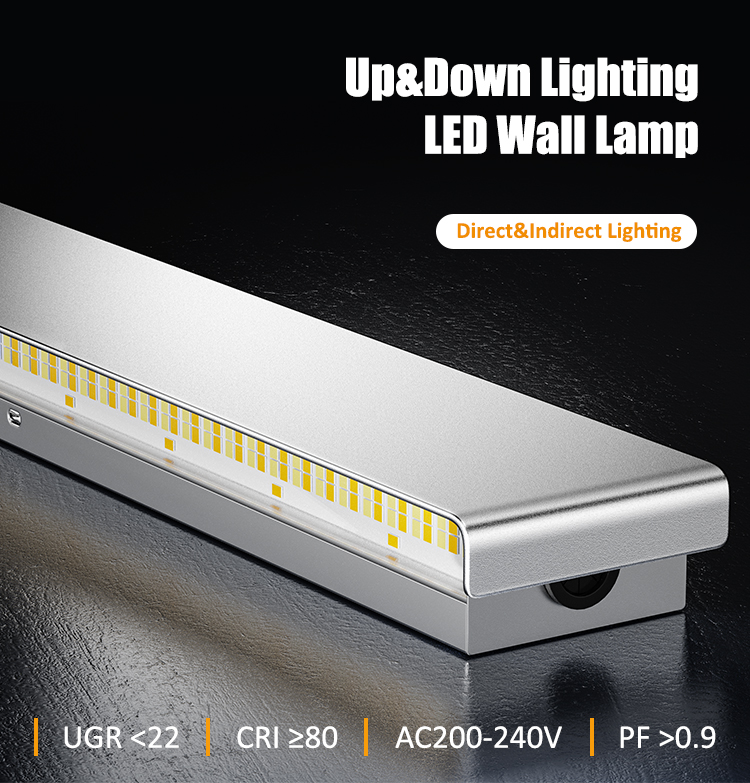 Adjustable CCT LED Linear Wall Light with Aluminum Construction for Wall-Mounted Installation