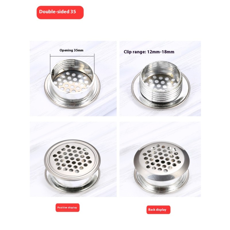 Double-Sided Stainless Steel Durable Modern Design Ventilation Mesh Plug for Living Room Wardrobe Cabinet Exhaust Ventilation
