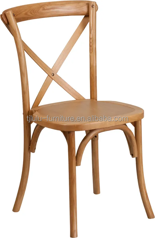 Solid Wood Cross Back Chairs with Nitrolacquer Finish and Modern Stacked Design W50*D44*H89CM