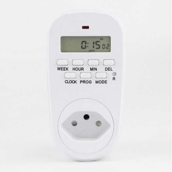 Brazilian Plug Digital Timer Switch Socket Plug-In Style LCD Smart