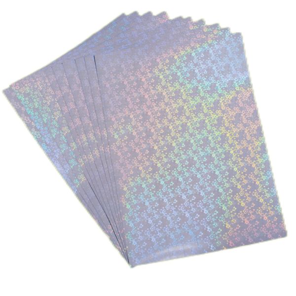 A4 Label Self Adhesive Sticker Waterproof PVC Holographic Cold Lamination Film Overlay For Transparent Holographic Film