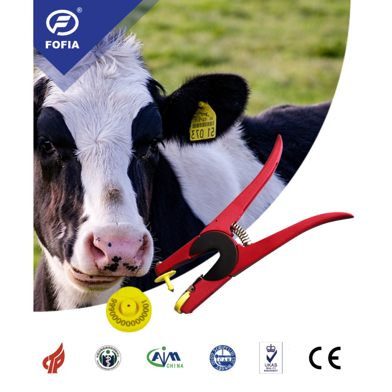 Electronic Custom Ear Tag for Cattle RFID Technology FDX-B Type Plastic & TPU Material Model ET907