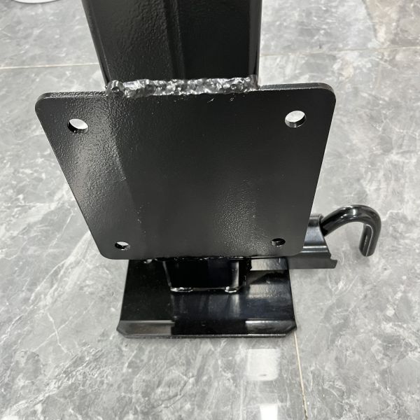Mounting Plate Side Pin 12K Jack With Handle Black Powder Coated