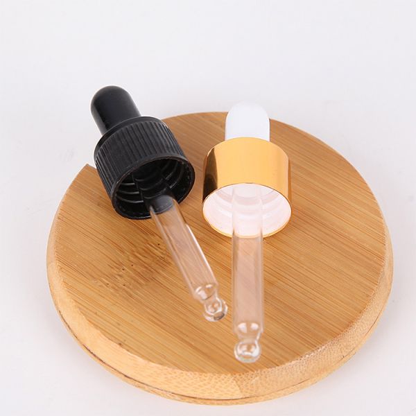10ml 15ml 20ml 30ml 50ml 100ml Frosted Matte Black Round Essential Oil Glass Dropper Bottle With Gold Dropper
