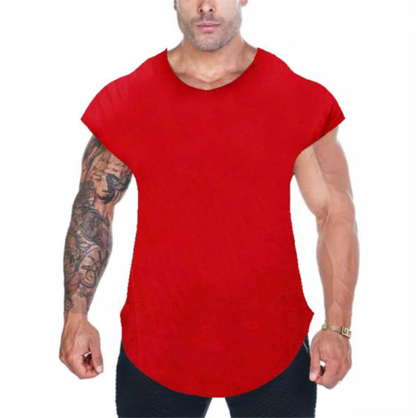 Muscle Fitness high quality soild color Cotton shirts Men sports T-shirt