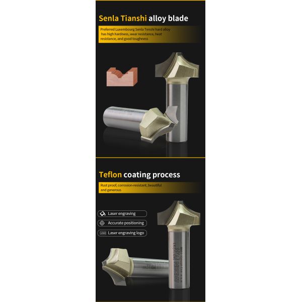 Manufacturing Production "V" Type Slotting Cutter Cnc Wood Router Bits Manufacturers v Bit for Wood Cnc Router Milling Cutter