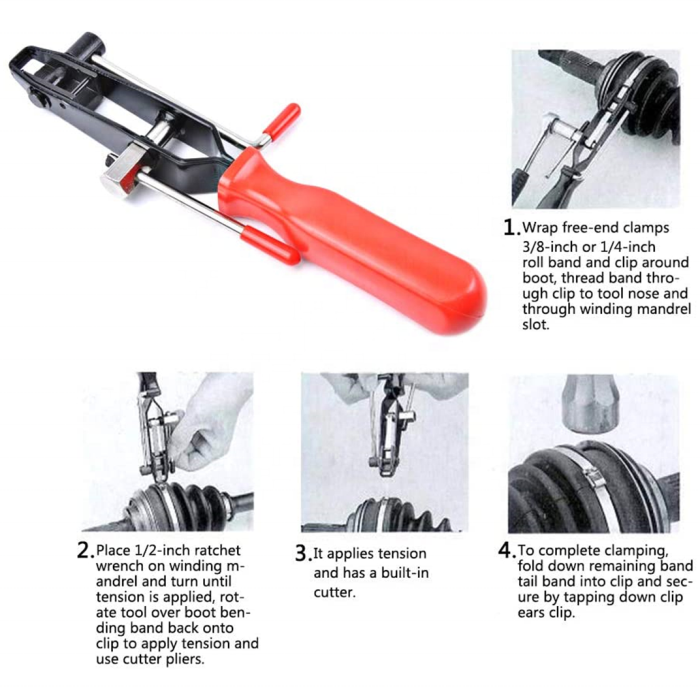 CV Joint Boot Crimping Tools Set Drive Shaft 2pcs Ear Type Auto CV Boot Clamp Pliers