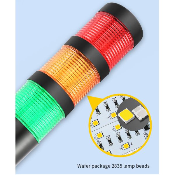 2835 Light Source Tower Stack Lights Multilayer Signal Warning RYG With 95dB Buzzer IP54