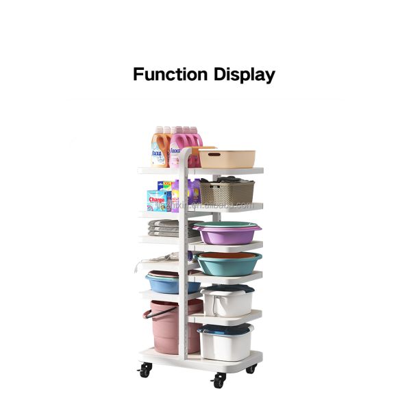 3-tier Standing Double Row Removable Display Storage Board Shelf Rack for Bathroom Kitchen Living Room Office Organizer Holder