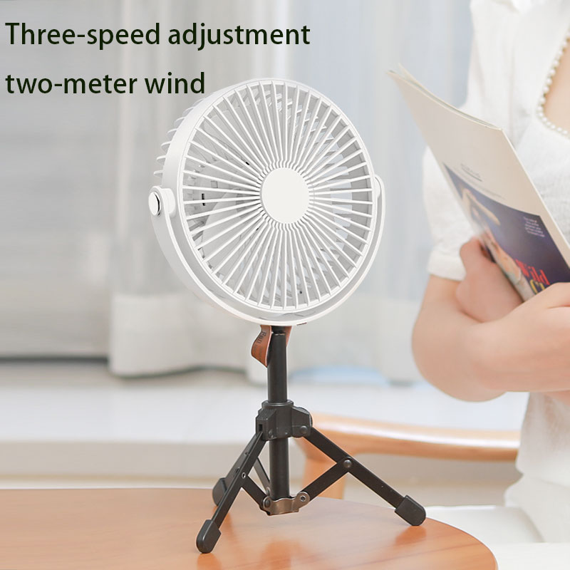 2027 New Design Long Battery Rechargeable Adjustable Standing Oscillating USB Mini Table Fan