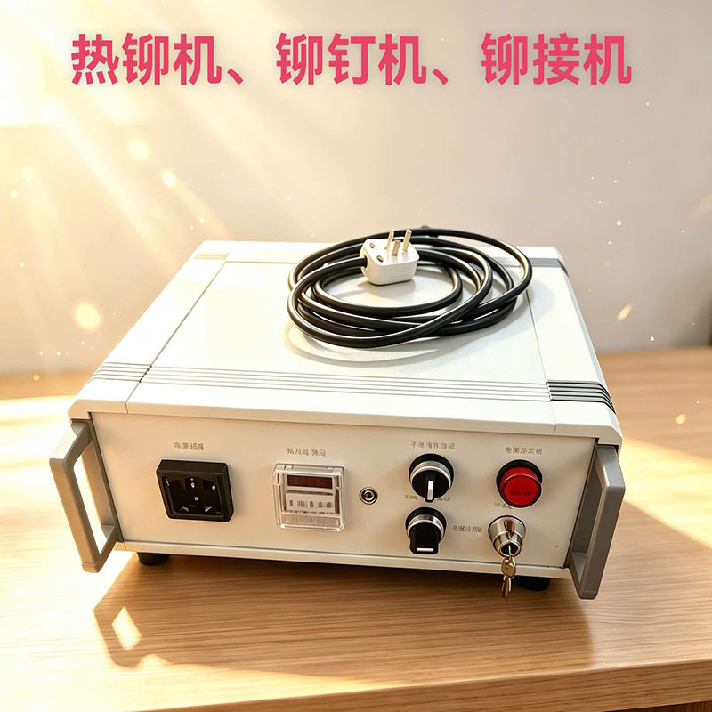 PLC-controlled hot riveting machine with touchscreen interface, programmable