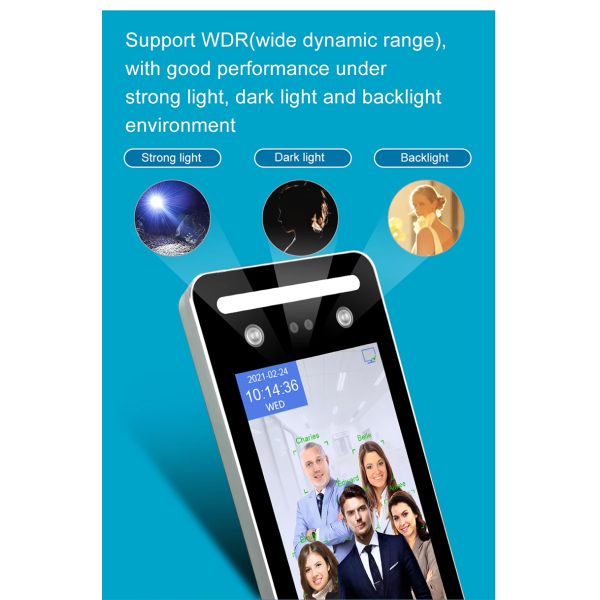TCP/IP WiFi Cloud Access Control System Multi-Person Face Recognition Biometric Time Attendance Night Vision 5000/10000
