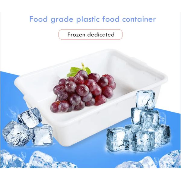 White Thickened Sorting Goods Large Rubber Basin Rectangular Supermarket Plastic White Basin