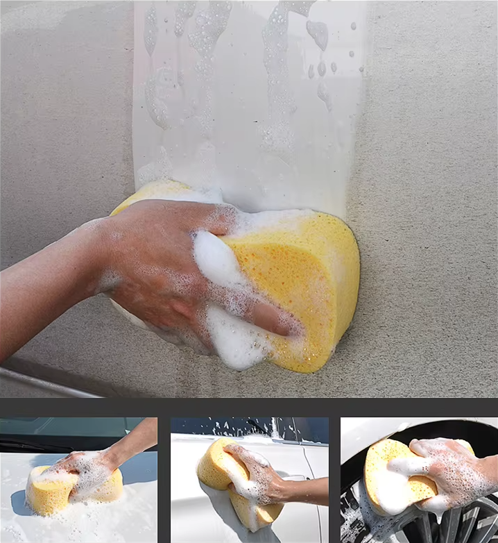 Eco-Friendly Honeycomb Algae Sponge & Buffing Block for Scratch-Free Car Washing