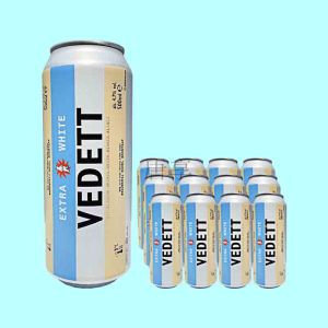 Stackable Aluminum Beer Can With Pull Tab Lid Silver / Customize