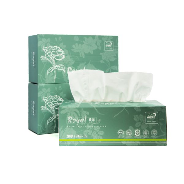 Soft Printed Bamboo Facial Tissue Box Style