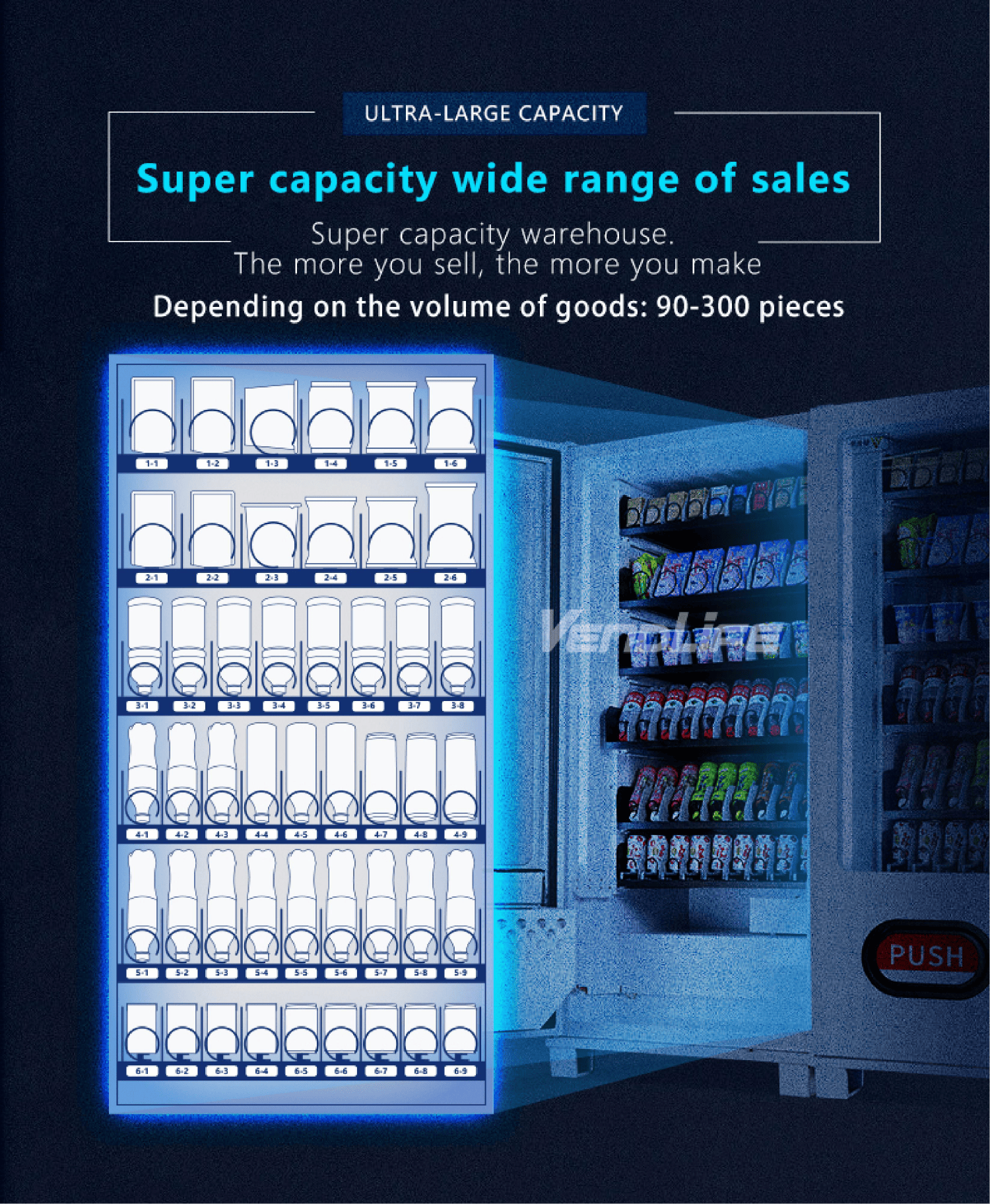 21.5 Inch Touch Screen Ice Cream Vending Machine -18°C Freezer Elevator Frozen Food Vending Machine With Card Reader & Remote Smart Management
