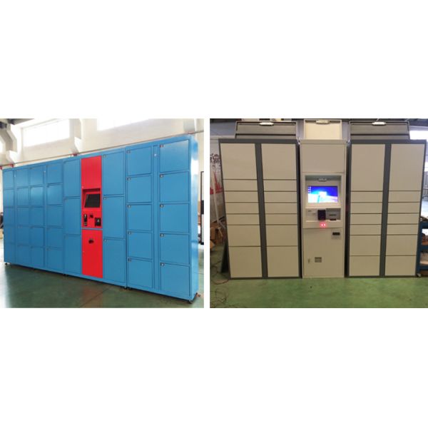 Touchless 36 Door Steel Supermarket Storage Delivery Locker , Barcode Electronic Delivered Parcel Locker