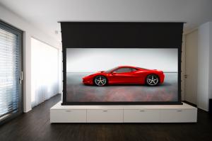 Buy cheap 135&quot; Acoustically Transaprent Tab Tensioned Motorized Screen , 4K projection screen product