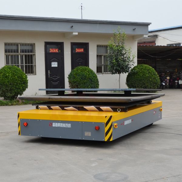 Automatic Charging Trackless Transfer Cart Electric With Steel Plate Wheels Base 1500mm