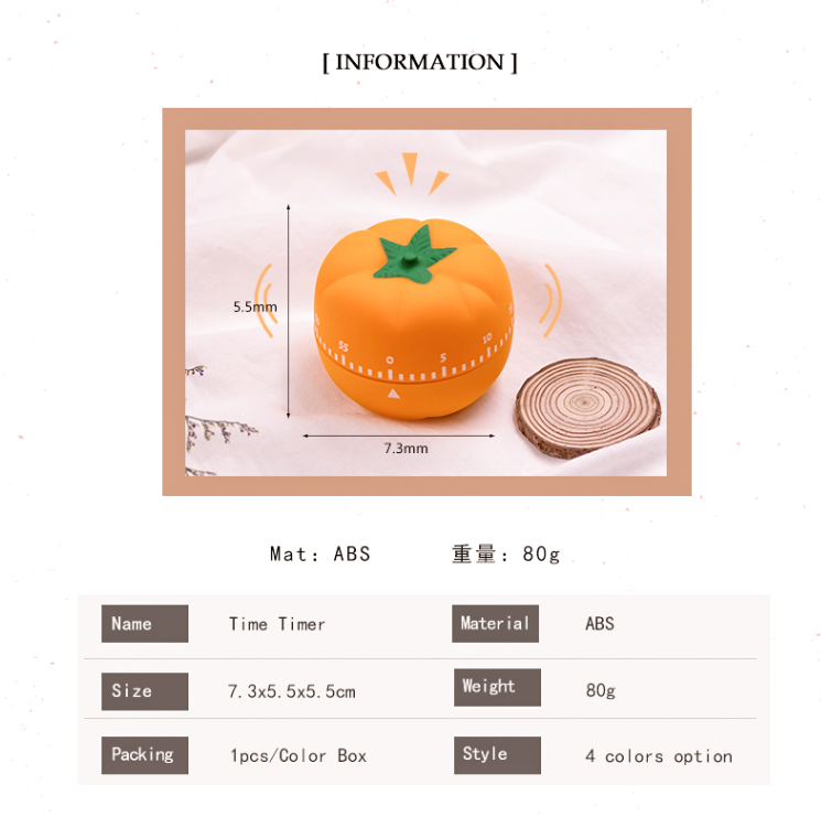 1 Hour Time Management Tomato Timer 100g ROHS certificate