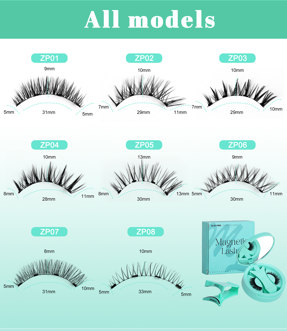 Custom 3D Magnetic Cluster Lashes Applicator Volume No Glue Needed Reusable Water Resistant