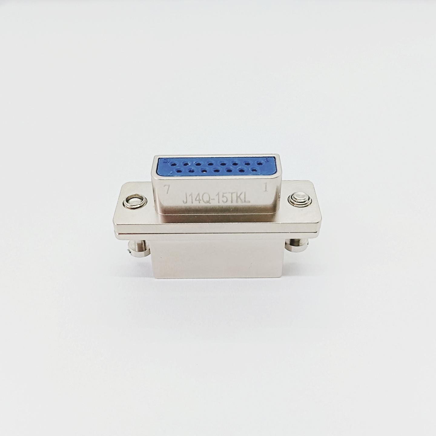 Micro Rectangular Connector J14Q‑15TKL 15 Pin Plug Socket Contacts Cable Type Solder Termination Screw Locking Type Connector
